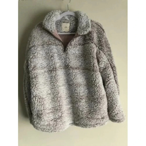 Thread & Supply Soft Sherpa Fleece Women’s Pullover Jacket Sz LARGE Warm & Cozy - Picture 1 of 3